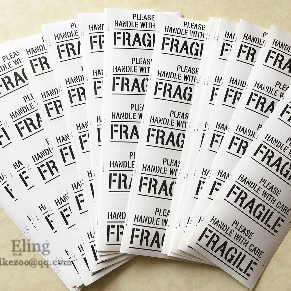 300pcs 6x4cm PLEASE HANDLE WITH CARE FRAGILE Shipping Safety Reminder Sticker Protect Cargo By Simple Damage Warning Label