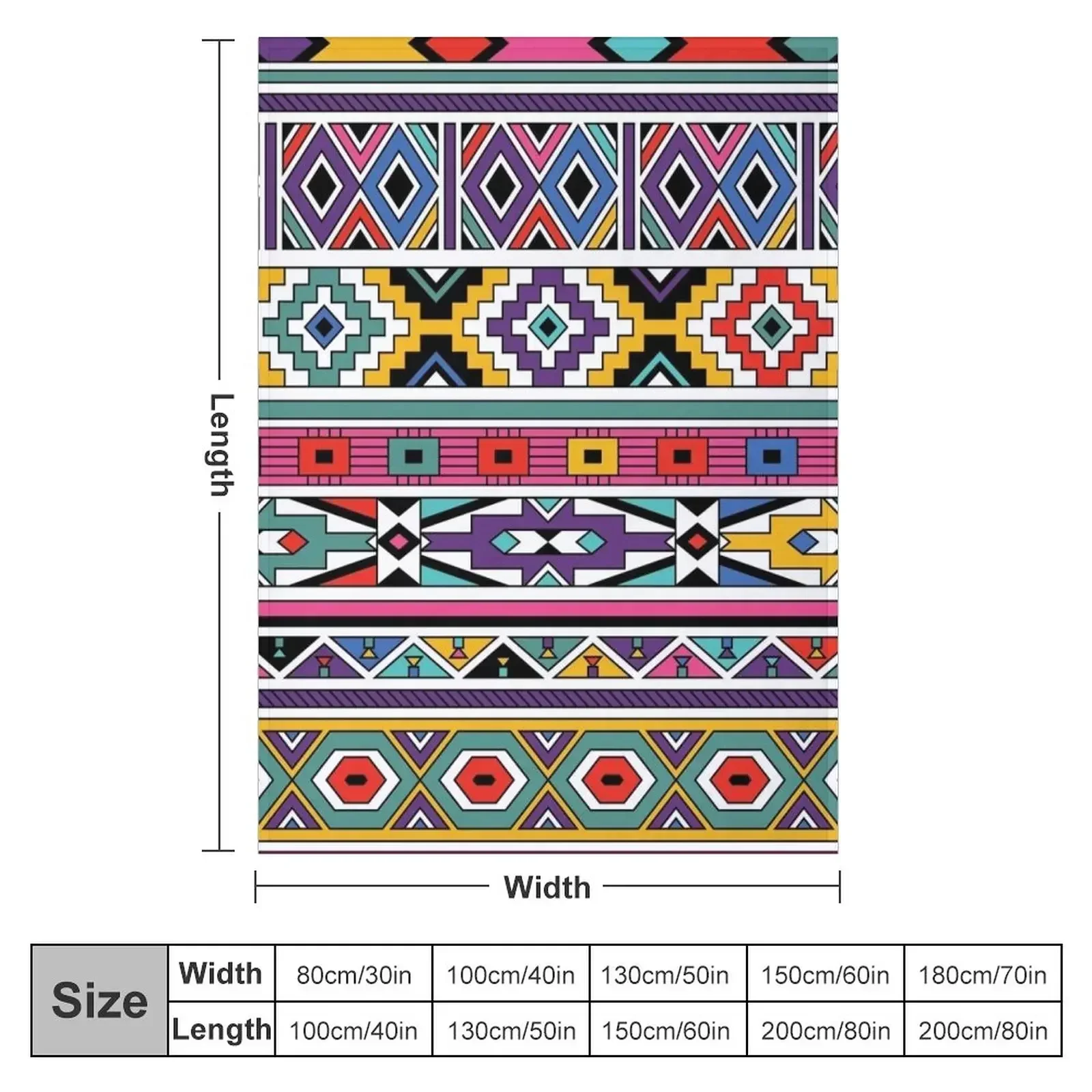 Ndebele Fashion Tribal Pattern | African Style Geometry Art Throw Blanket Soft Beds Soft Plaid Decoratives Blankets