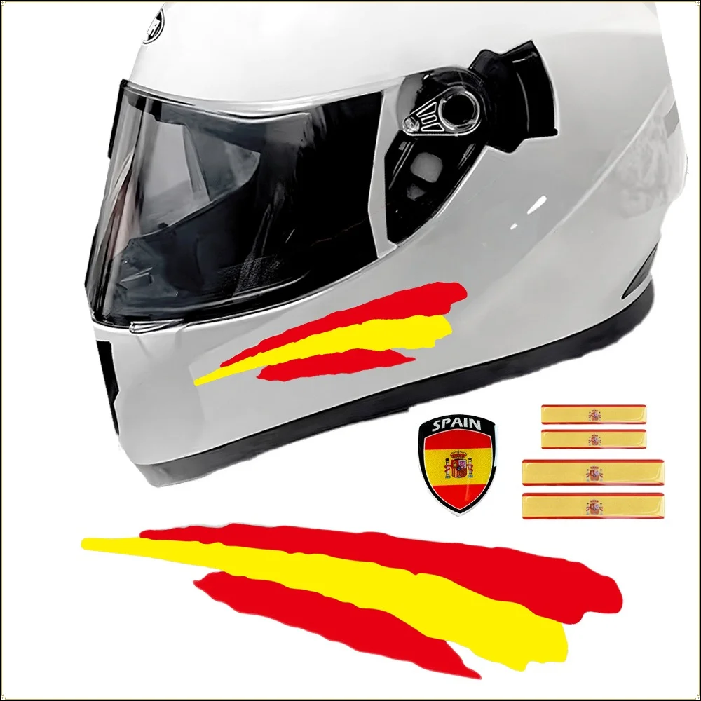 

Spanish Flag Vinyl Reflective Stickers Spain Epoxy Waterproof Sticker Scooter Helmets Decal Car Accessories For tesla e46 e90