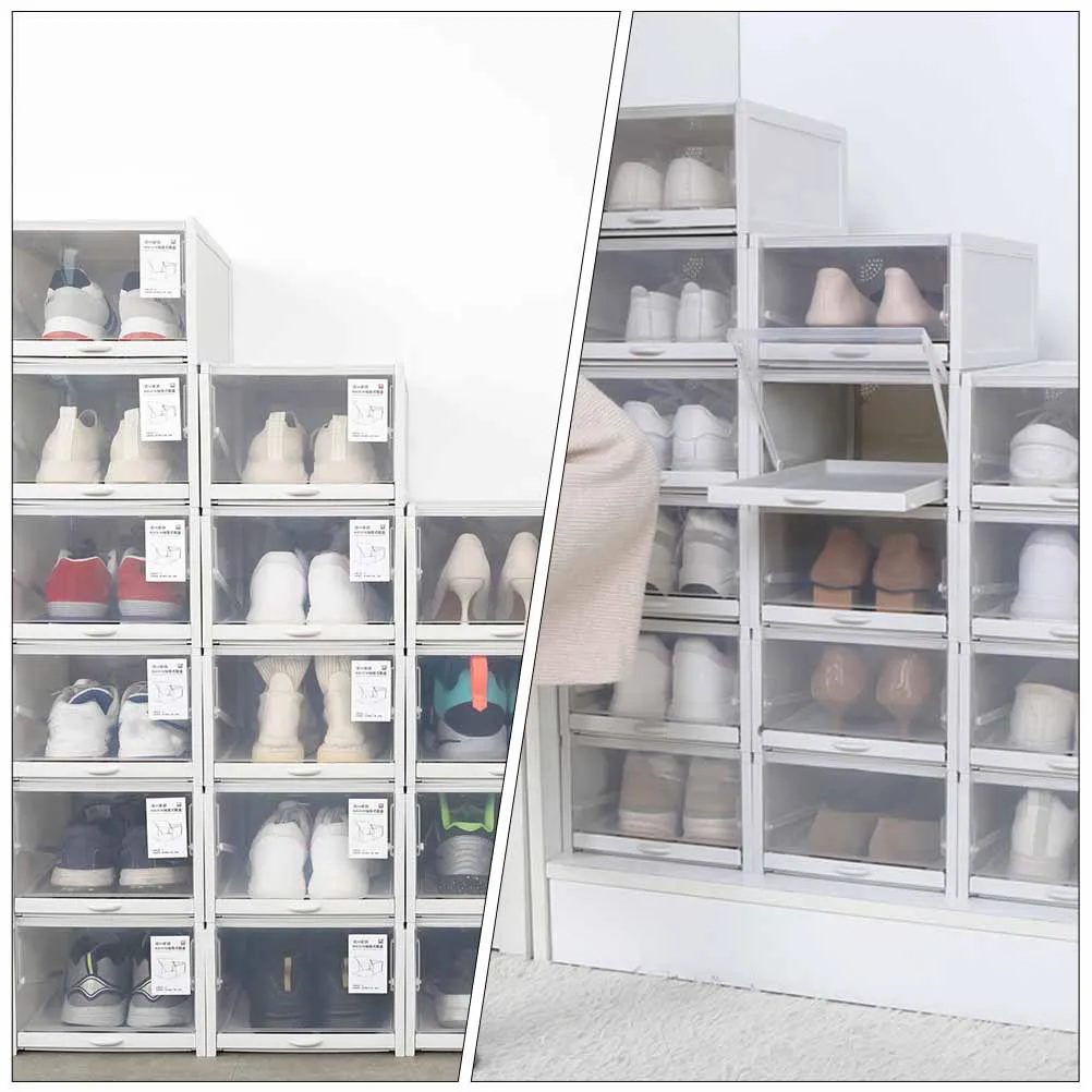 

1Pcs Push-Pull Shoe Storage Box Compact Design Stackable Household Shoe Storage Container Shoes Organizer