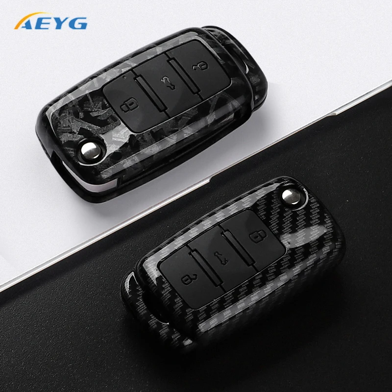 ABS Carbon Fiber Car Key Case Cover For VW Volkswagen Amarok Polo Golf 4 5 6 MK4 Bora Jetta Altea Alhambra Passat B5 B6 B7