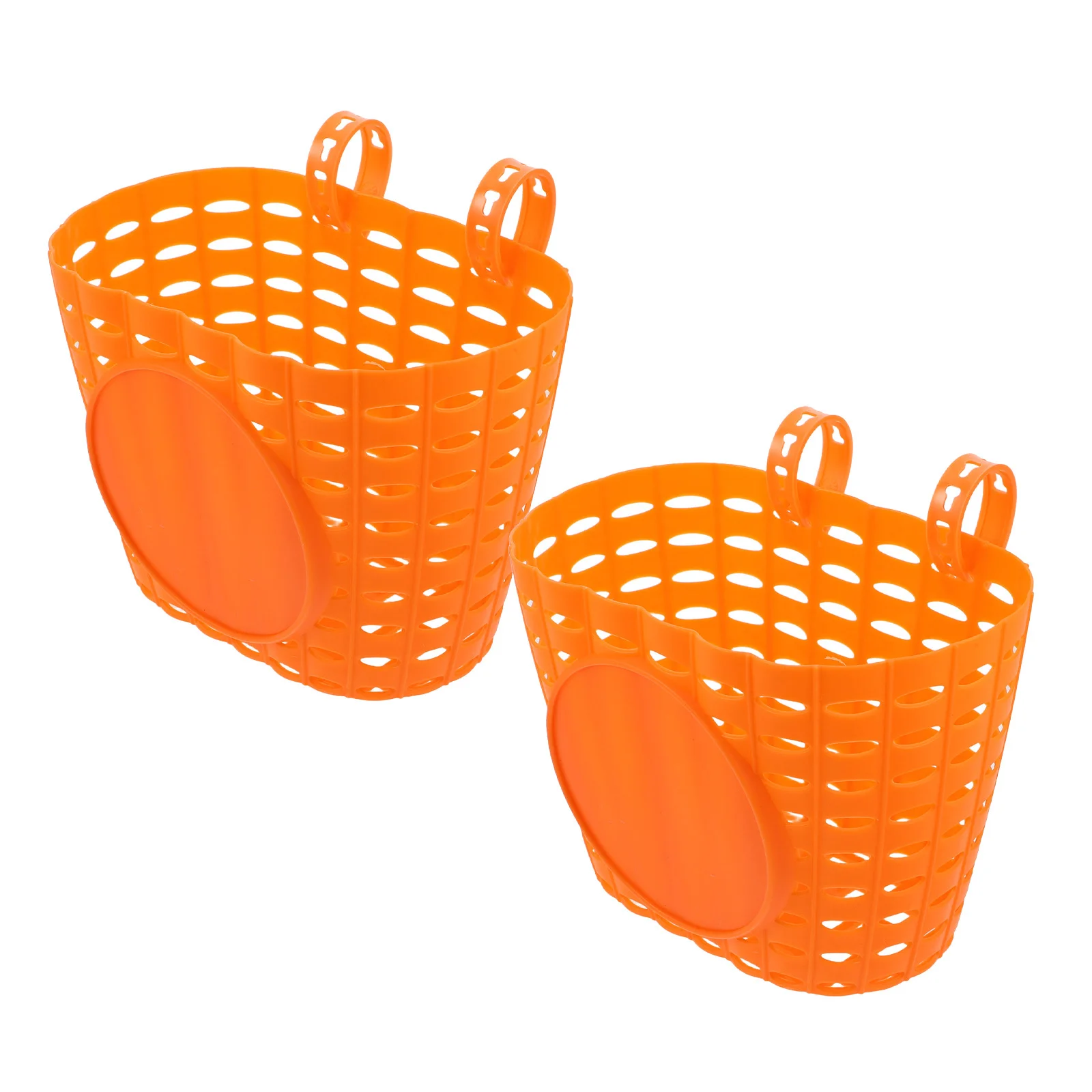 

2Pcs Plastic Bike Baskets for Kids Large Capacity Front Basket - Sturdy Impact Resistant Handlebar Basket for Children Cycling