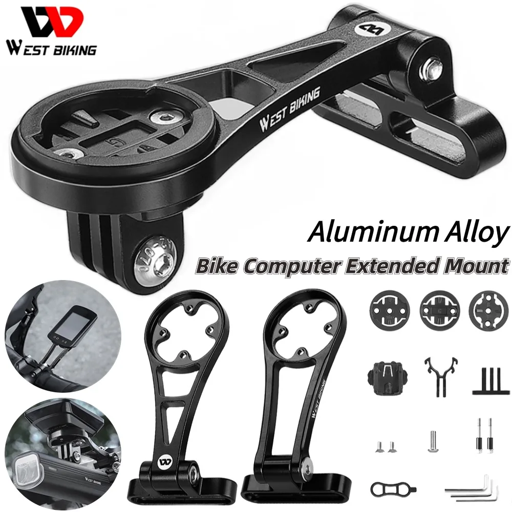 WEST BIKING Bicycle Handlebar Extended Bracket Bike Headlight Mount Computer Holder Lantern Support Rack for Garmin Wahoo Bryton