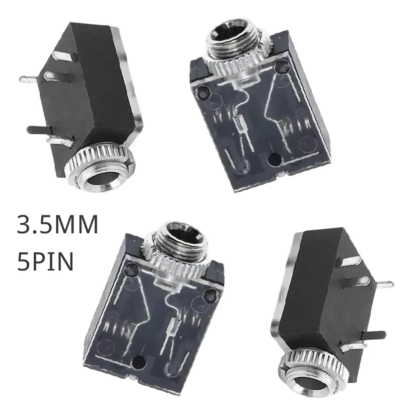 

Audio Video Female Stereo Socket 3.5MM Headphone Jack 5Pin Solder Panel Mount
