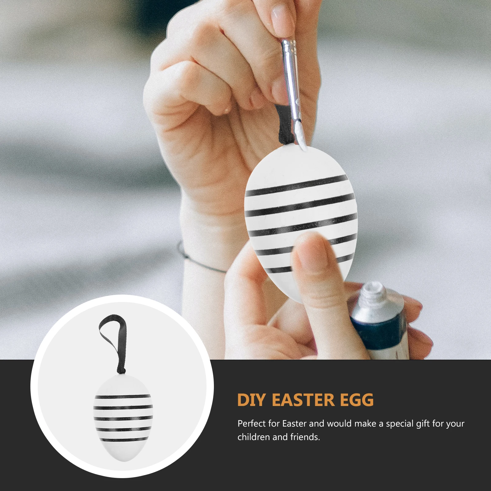 

30Pcs Easter Pendant Eggs Bright Colored Hanging Decor Perfect for Home Party Office School Supplies Children Toy