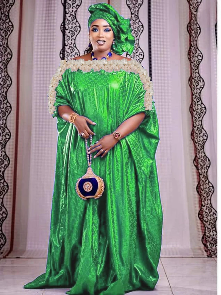 

Complete African Dress Set | Luxury Bazin Riche & Ankara Boubou | Elegant Long Gowns for Wedding & Party