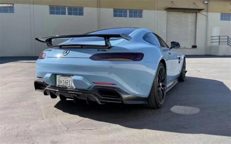 سبويلر من ألياف الكربون الحقيقية لسيارة Mercedes Benz AMG GT GTS GTC C190 2015-2023 جودة عالية الجناح الخلفي الجذع الشفاه تجديد GTC Spilers #6