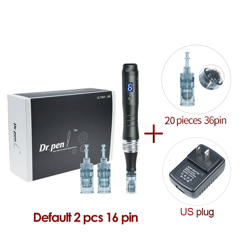 Dr pen Ultima M8 With 22 Cartridge Wireless MTS Derma Microneedle Pen Kit Professionals Use Beauty Machine Needle length 0.25 mm image 3