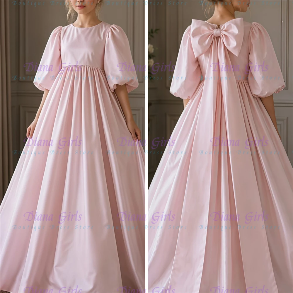 Elegant Flower Girls Dress Quality Satin Little Girls for Wedding Dresses Kids Party Girls Birthday Evening Ball Baptism Gowns