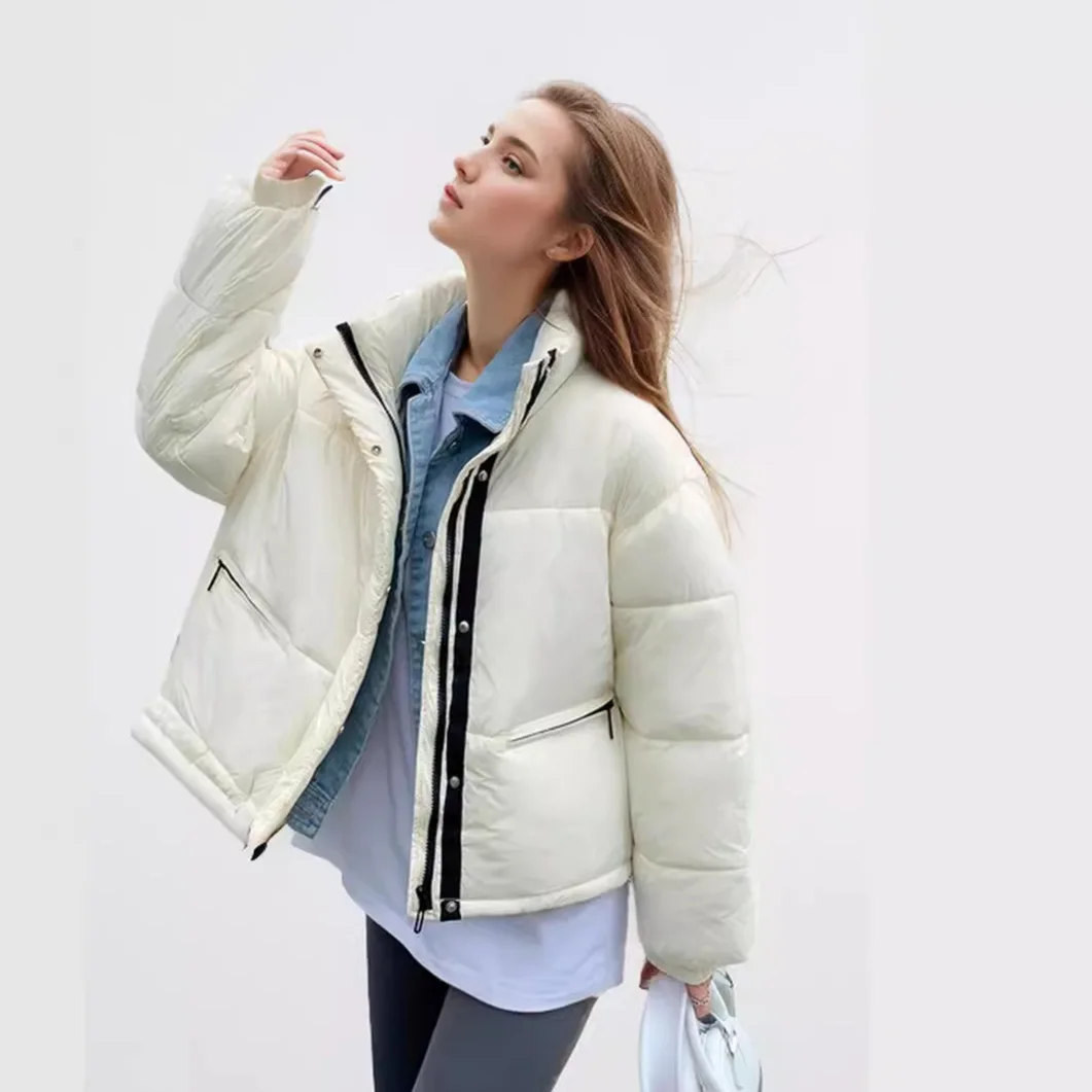 

Универсальная зимняя женская хлопковая куртка, женская утепленная теплая куртка с чистым воротником, женская утепленная парка с высоким воротником, пальто