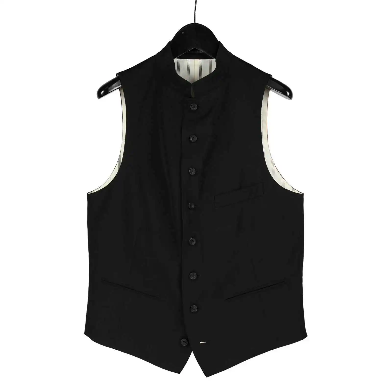 

TOP-YAMAMOTO японский оригинальный дизайн темного шерстяного жилета меньшинства