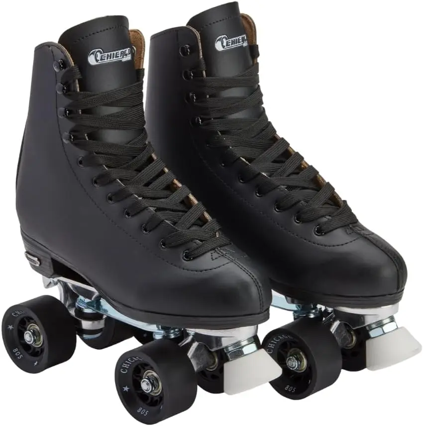 

Durable Quad Roller Skates for Indoor/Outdoor Use - High-Top Leather Boots with 60mm Wheels & Bearings