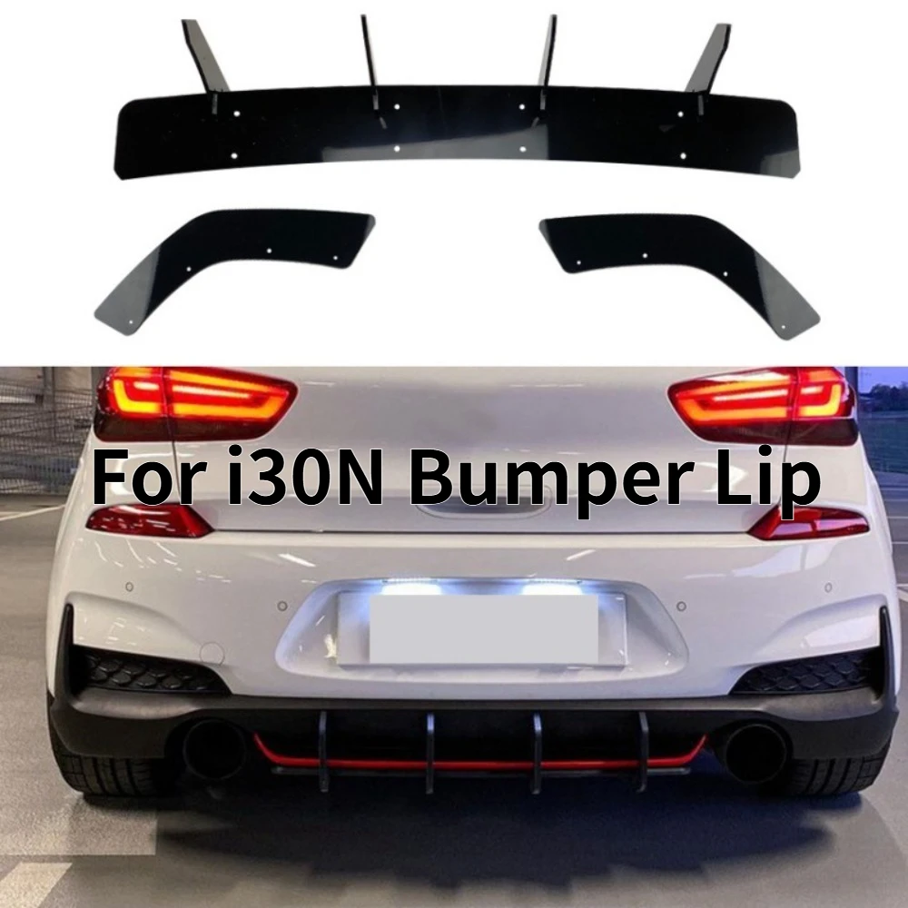

For Hyundai i30N MK3 Hatchback 2017-2019 Rear Bumper Lip Spoiler Diffuser Fin Trim Kit Rear Splitter Winglet Styling