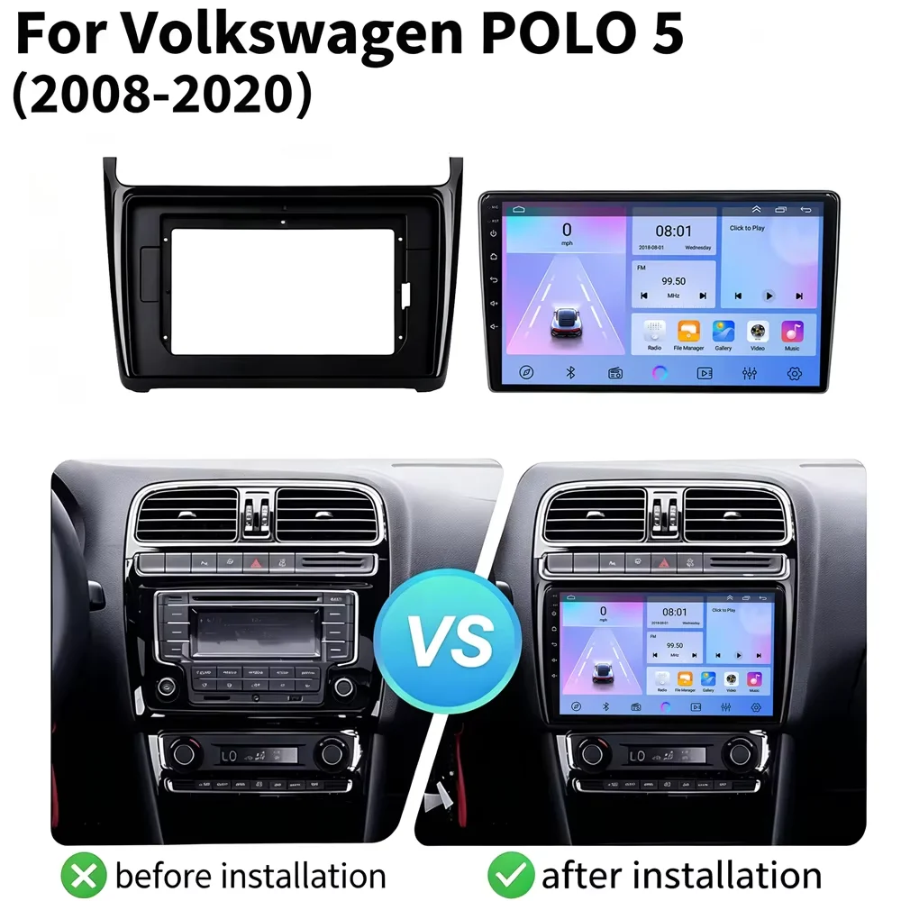 Cortex-A76 Octa-Core Android 16 For Volkswagen VW polo 5 sedan 2008 - 2020 Car Radio Stereo Head Unit Multimedia Player Wifi DVD