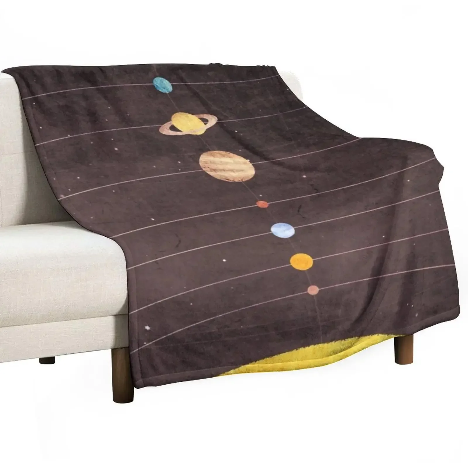 Solar System Throw Blanket Decorative Sofa Plaid Blankets