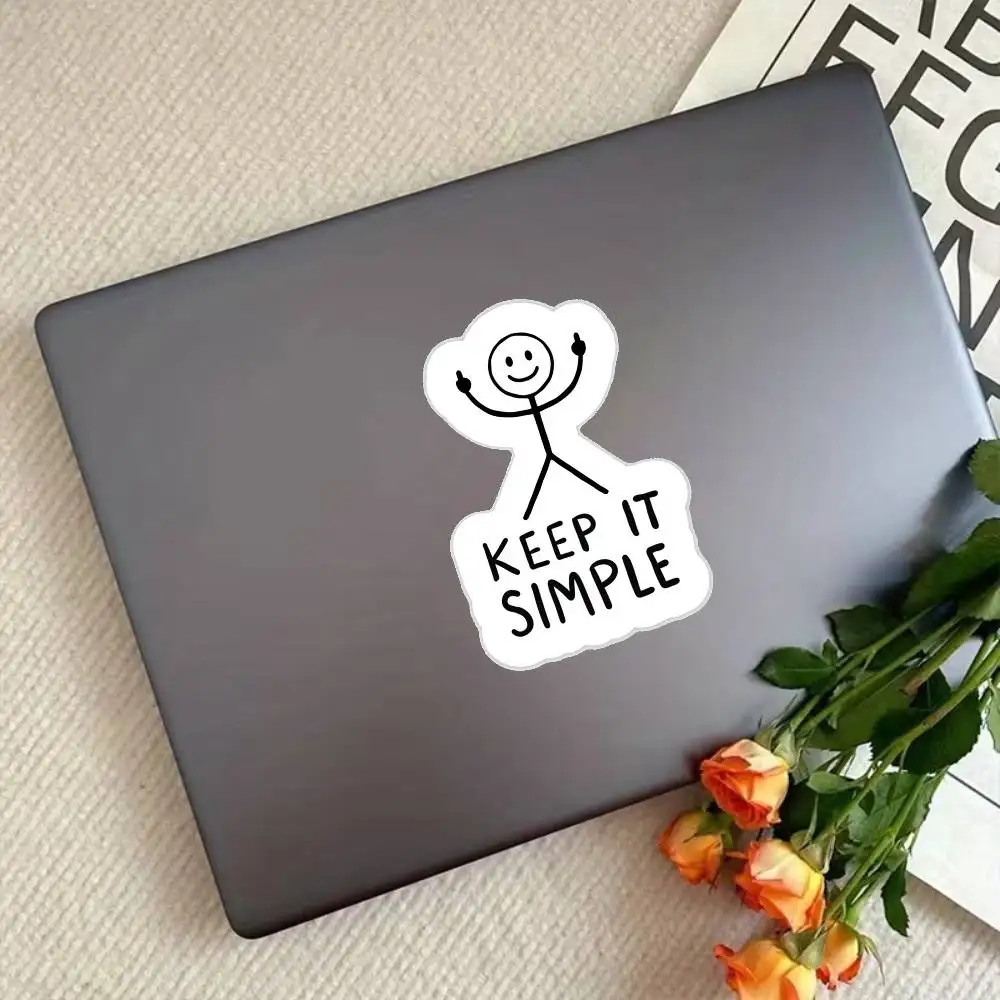 Middle Finger Stick Figure Waterproof Stickers For Decorating Car Windows Motorcycles And Computers.