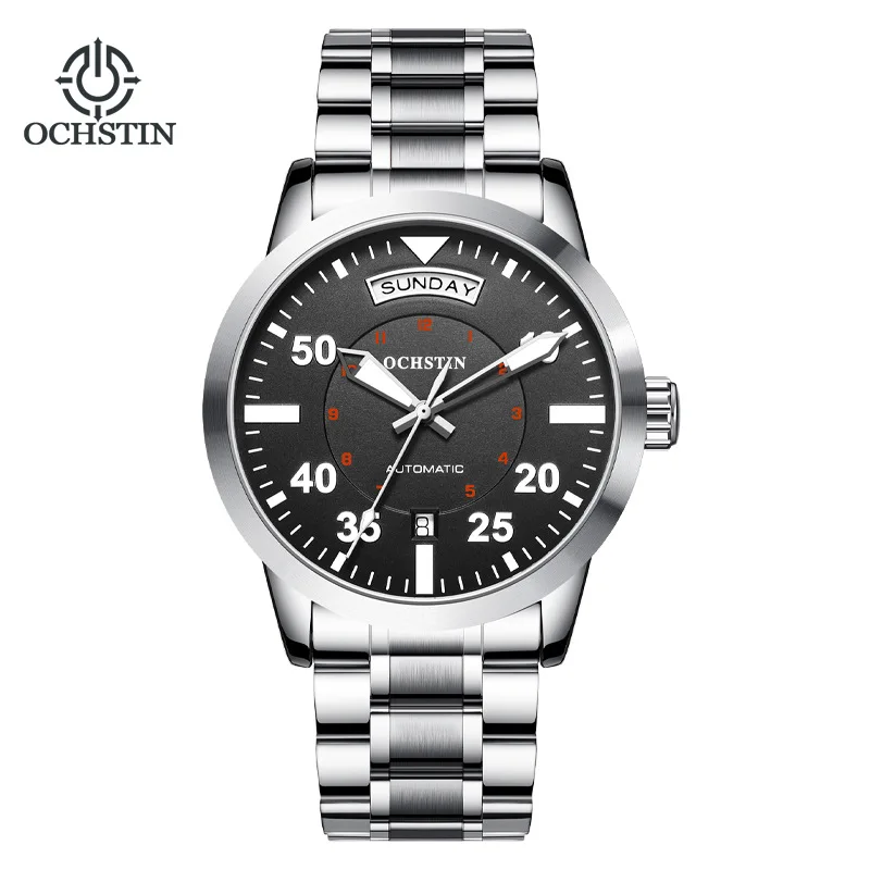 

Brand high-end series watch double calendar automatic mechanical men's watch new steel belt hollow mechanical watch