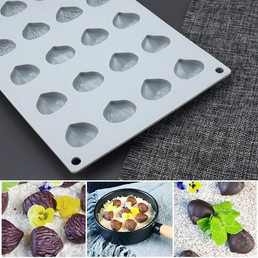 Chestnut Raspberry Peanut Mushroom Silicone Mold For Chocolate Epoxy Resin Coasters Sugar Craft Baking Cake Lace Decoration Tool