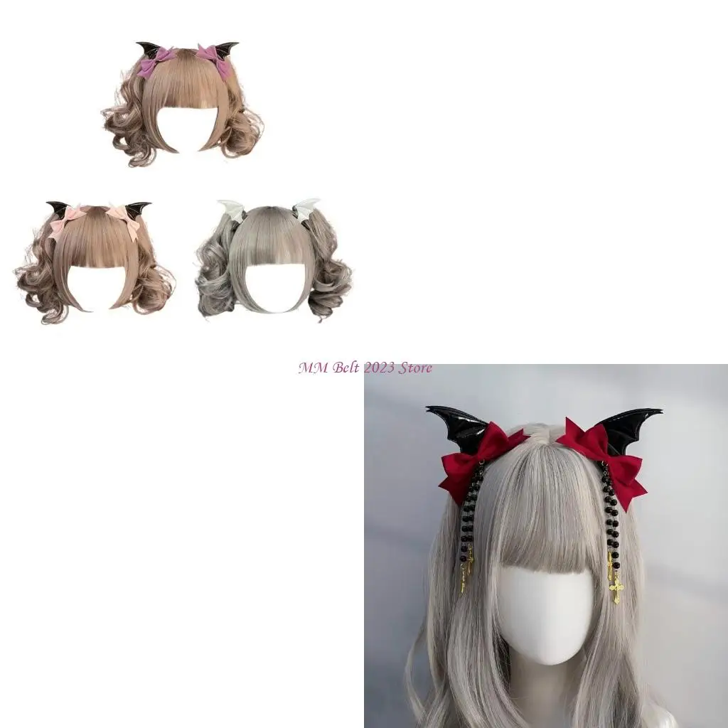 

49ME заколки для волос для девочек, готический Хэллоуин, косплей, заколка с крыльями дьявола, головные уборы, украшения для в