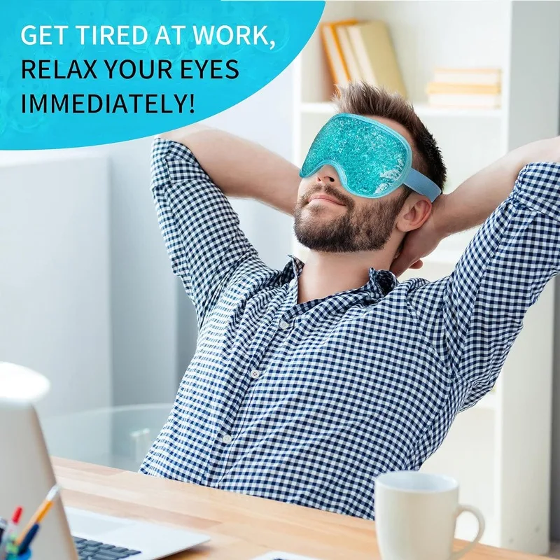 أقنعة العين للعيون المنتفخة قابلة لإعادة الاستخدام الساخن الباردة ضغط هلام قناع عين التبريد قناع عين للعيون منتفخة العين الجافة الإجهاد العناية بالبشرة