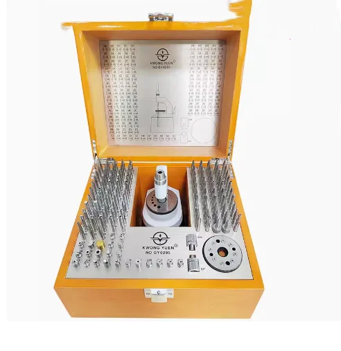 TLF高品質130個入りパンチスイングホイールシャフト分解時計メンテナンスツール、パンチングテーブルセット付き腕時計工具パ