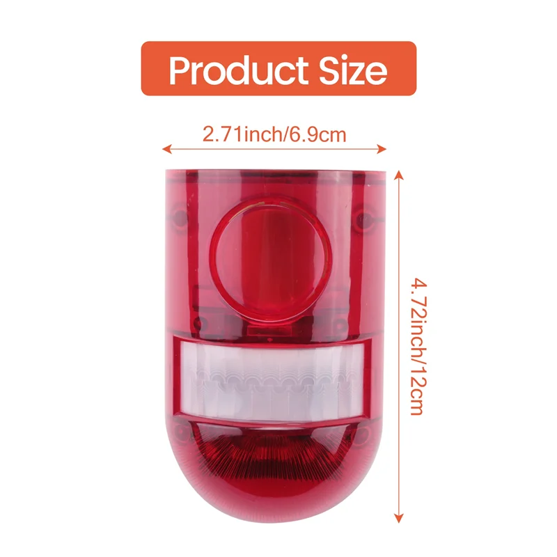 -ABPU 3 حزمة ضوء ستروب بالطاقة الشمسية مع إنذار مستشعر الحركة 129DB صفارة إنذار أمن الصوت IP65 مقاومة للماء لحديقة ساحة المزرعة في الفيلا