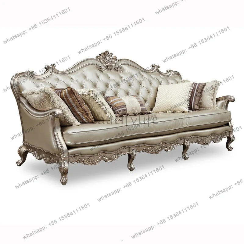 

Italian sofa neoclassical luxury 123 combination sofa mahogany carved sofa