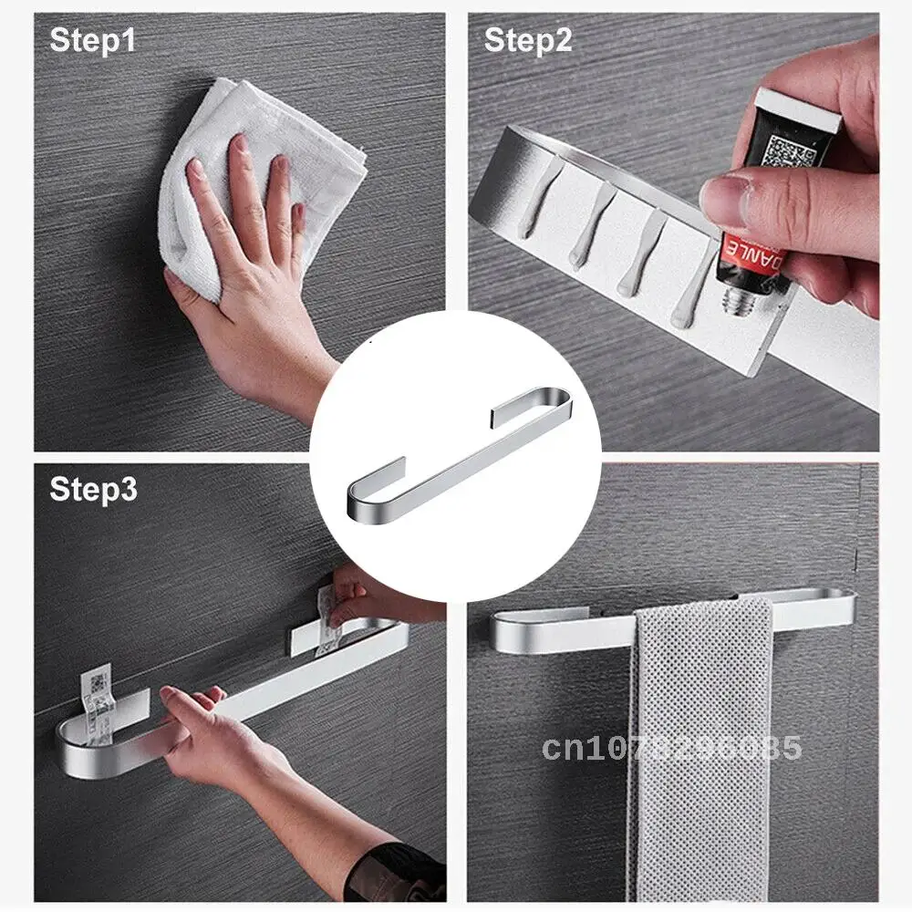 

Wall-mounted Towel Holder for Bathroom, Single Towel Bar, 304 Stainless Steel Rack, Bathroom Accessories