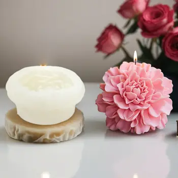 Forma na svíčku a mýdlo ve tvaru květu ibišku, plochá základna, průhledná textura, snadné vyjímání a čištění, aromaterapie/dekorace pro kutily, nezbytnost 12 nejlepší prodej forma na svíčky do bot - №11