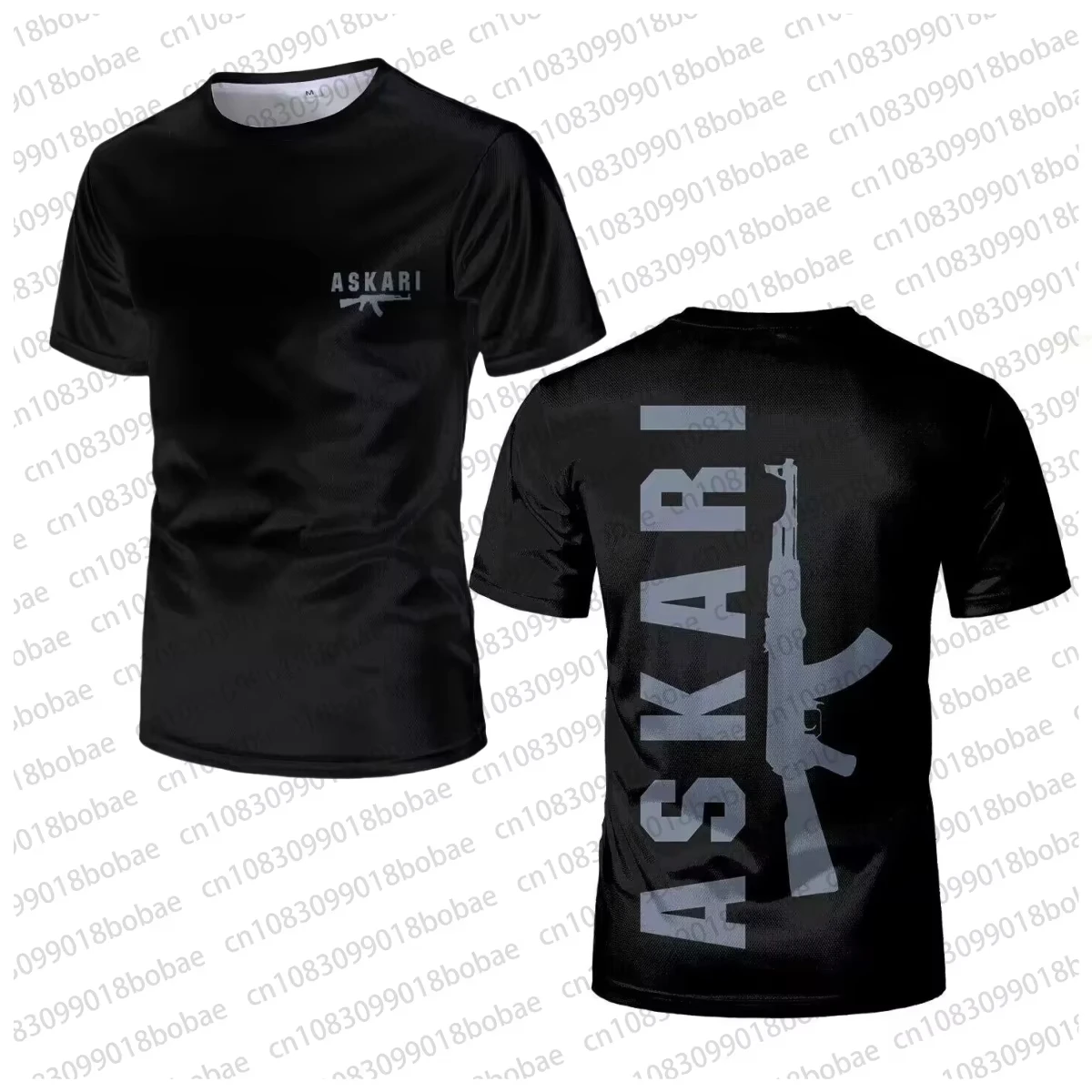 ASKARI Boxing Fighting Match Design 3D Men Fitness Short Sleeve T-shirt Mesh Sports Tees For Male Outdoor Men Trainning T-shirt