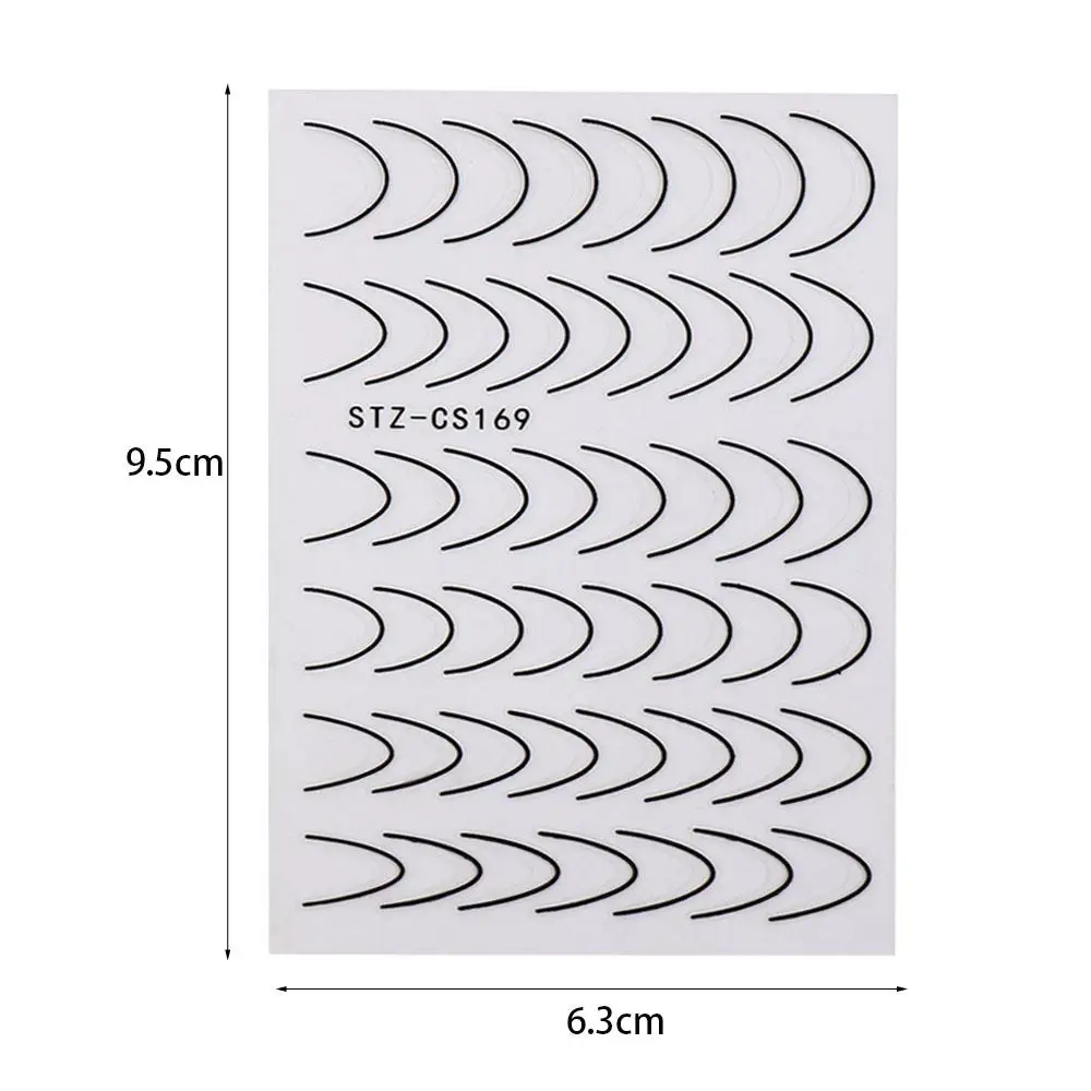 자체 접착식 기하학 패턴 네일 아트 슬라이더, 스트라이프 네일 데칼, 네일 아트 장식 매니큐어, 3D 라인 네일 스티커