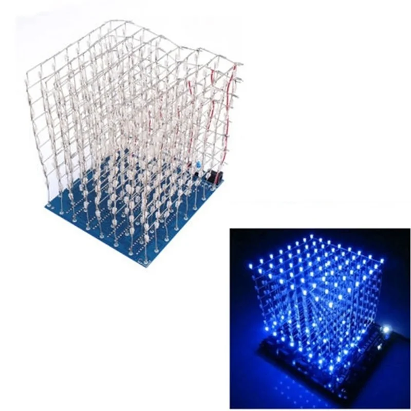 Mini 3D 8 8X8X8 LED Electronic Light Cubeeds DIY Kit Students Electronic Production for Christmas Gift/New Year