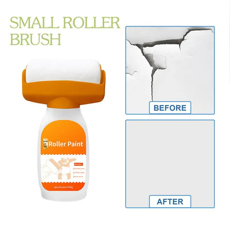 Small Roller Wall Patching Brush Portable 2 In 1 Wall Paint Repair Brush With Small Roller Water-based Coating Wall Repair Tool
