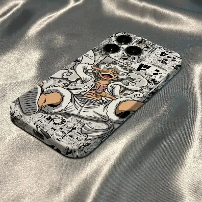 Japan Anime Monkey D Luffy Phone Case for iPhone 11 12 13 14 15 16 17 Pro Max Plus Air Cartoon Gear 5 17Pro One Piece Back Cover view 2