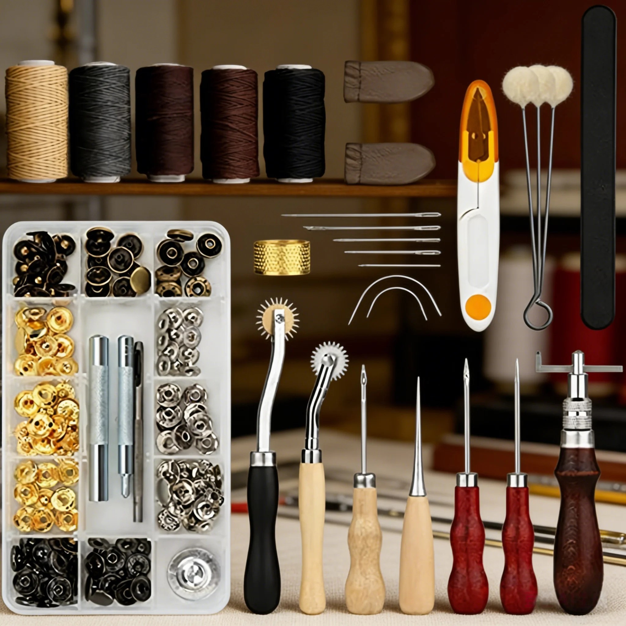 

DIY Leather Tools Craftsmanship Tools Sewing Hand Tools Craftsmanship Leather Tools Set 16 Styles 28PCS Button Combination