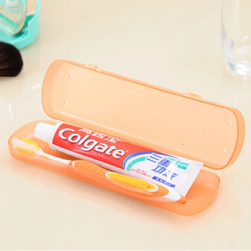 Travel Portable Toothbrush Box  Candy Color Bathroom Toothpaste Holder Storage Case Box Organizer Travel Toiletries Storage Boxs