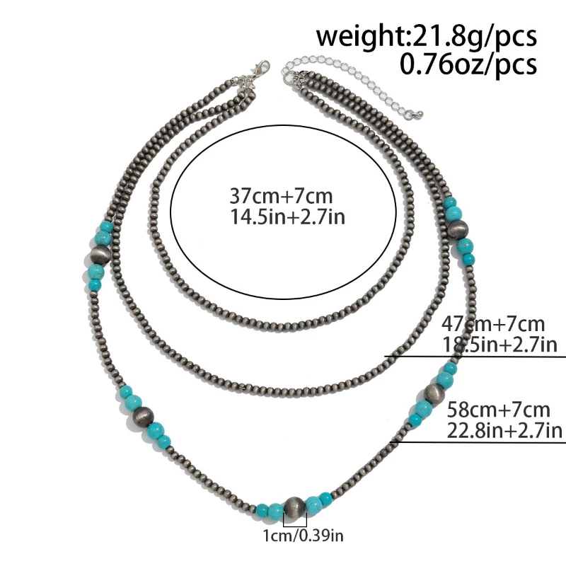 CCB Multi Layer Halsketten Imitation Kiefer Stein Ethnischen Stil Weibliche Personalisierte Mode Halskette Schmuck – Detail 1