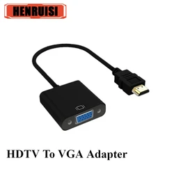 High Speed 1080P hdmi To VGA Adapter HDTV A Male To VGA Female Converter hdmi Scaler Video Cable Cord Converter For PC Laptop TV