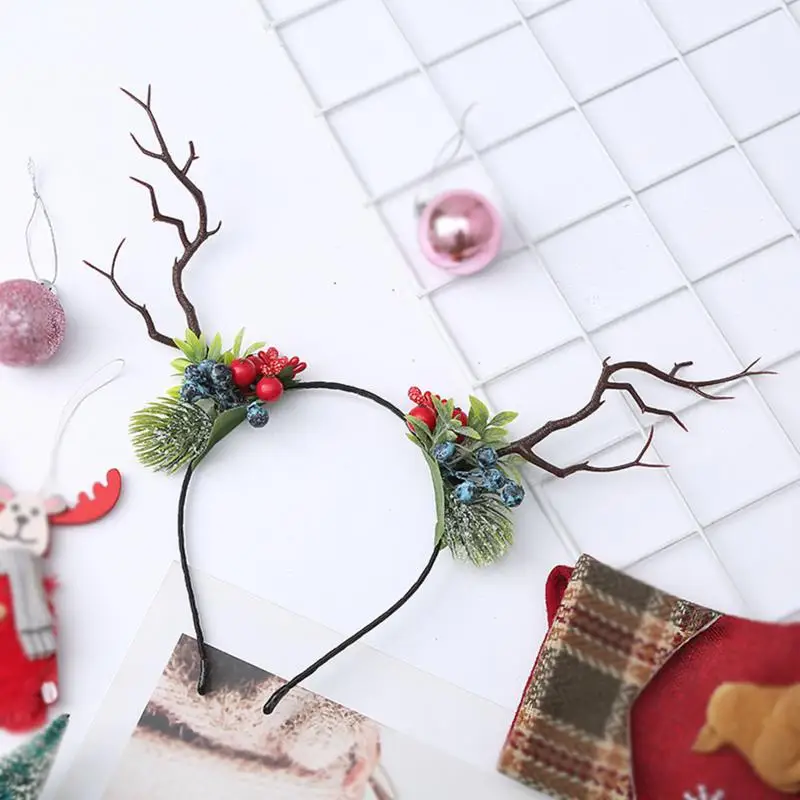 Fairy Headdress Headwear Elk Hair Clip Hairpins Bells Hair Accessory Christmas Headband Antlers Hairband