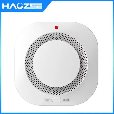 Haozee Tuya 스마트 Zigbee/Wifi 연기 감지기 스마트 화재 화재 방지 홈 보안 알람 사운드 라이트 알람 APP 제어