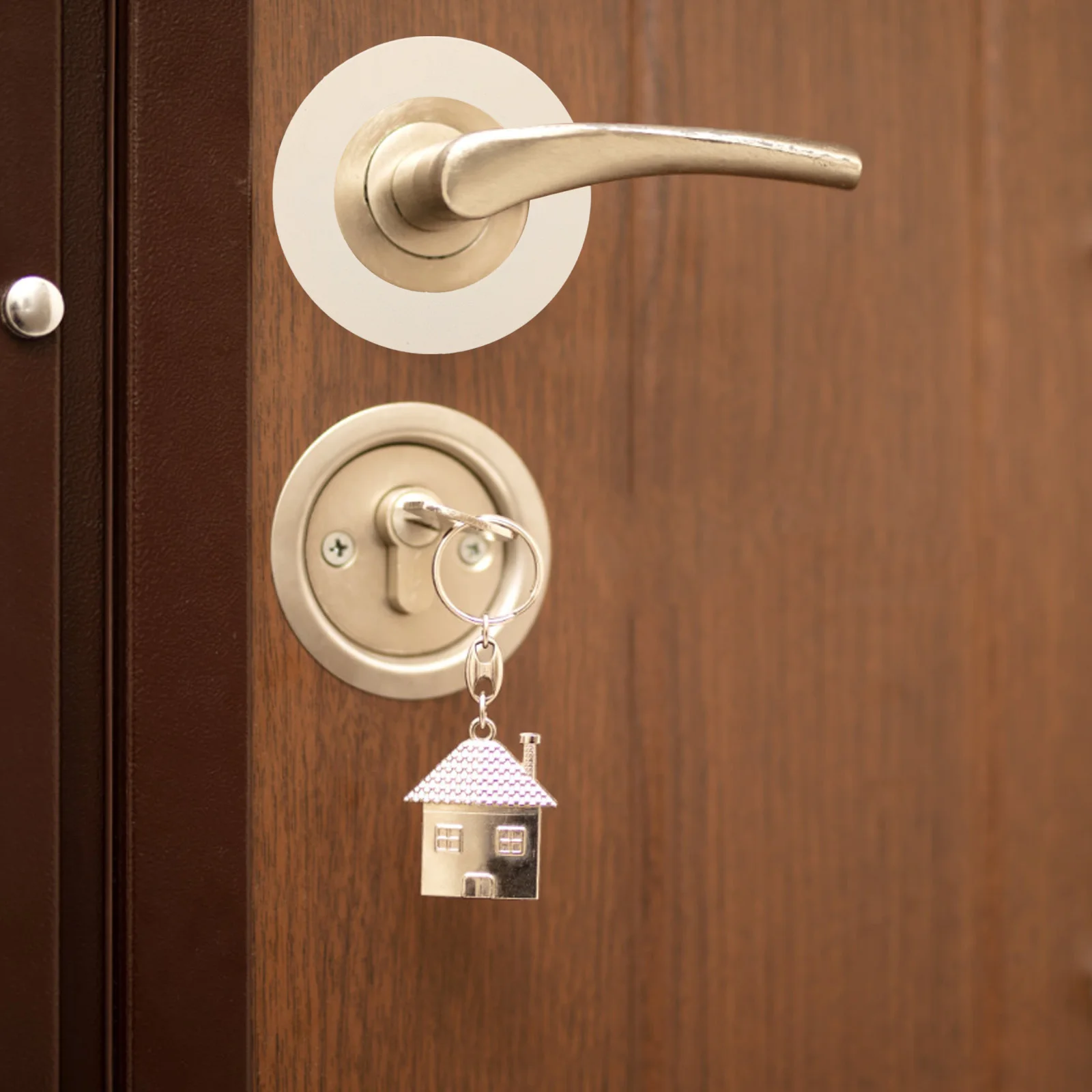 

Stainless Steel Door Lock Repair Plate Thickened Ball Fixing Backplate for Bedroom Door Lock Reinforcement Cover Latch Fix Kit