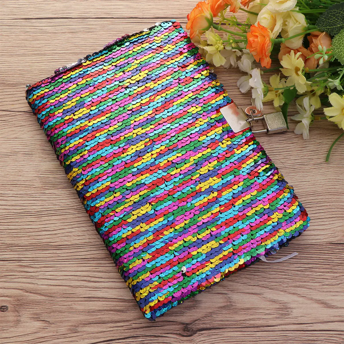 Sequin Notebook Notepad with Thick Protective Sparkle Cover Ideal for Travel Diary Poetry Journal Idea List Sketchbook Daily