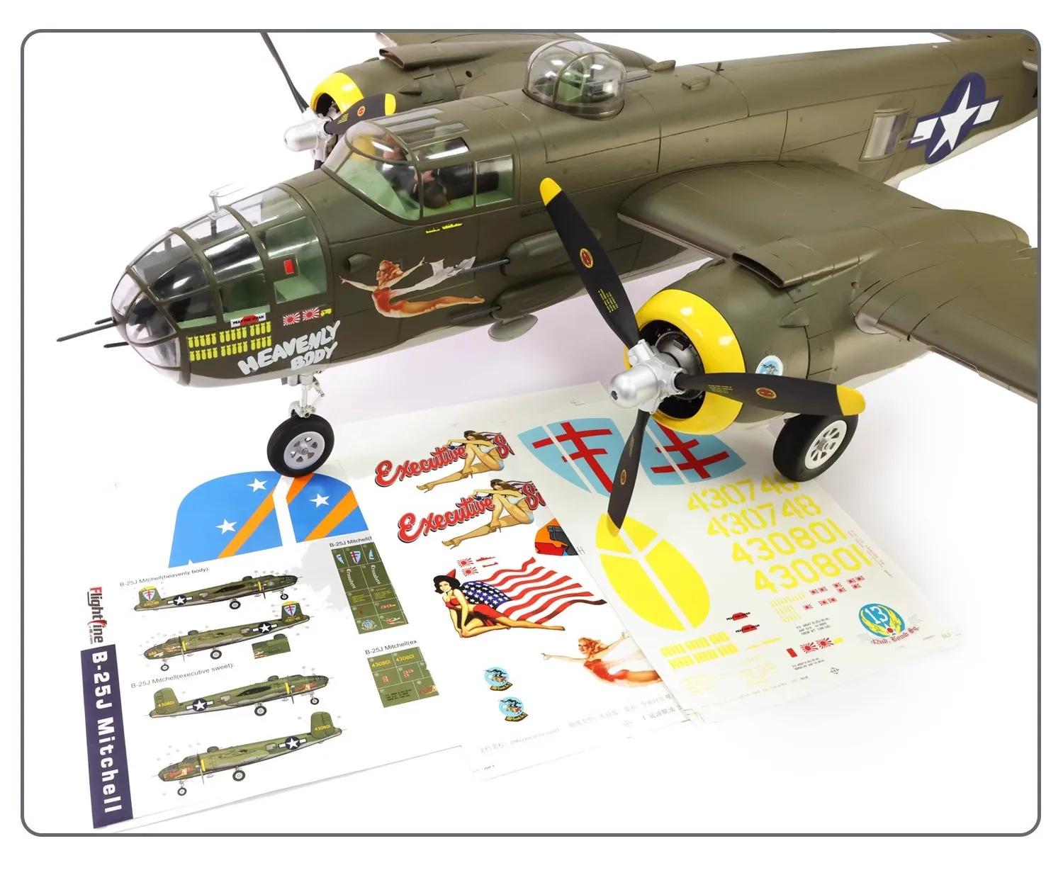 Freewing RC Plane Warbird Flightline 1600mm Wingspan B25 B-25 MITCHELL PNP Retractable Landing Gear Plane Airplane Model Hobby