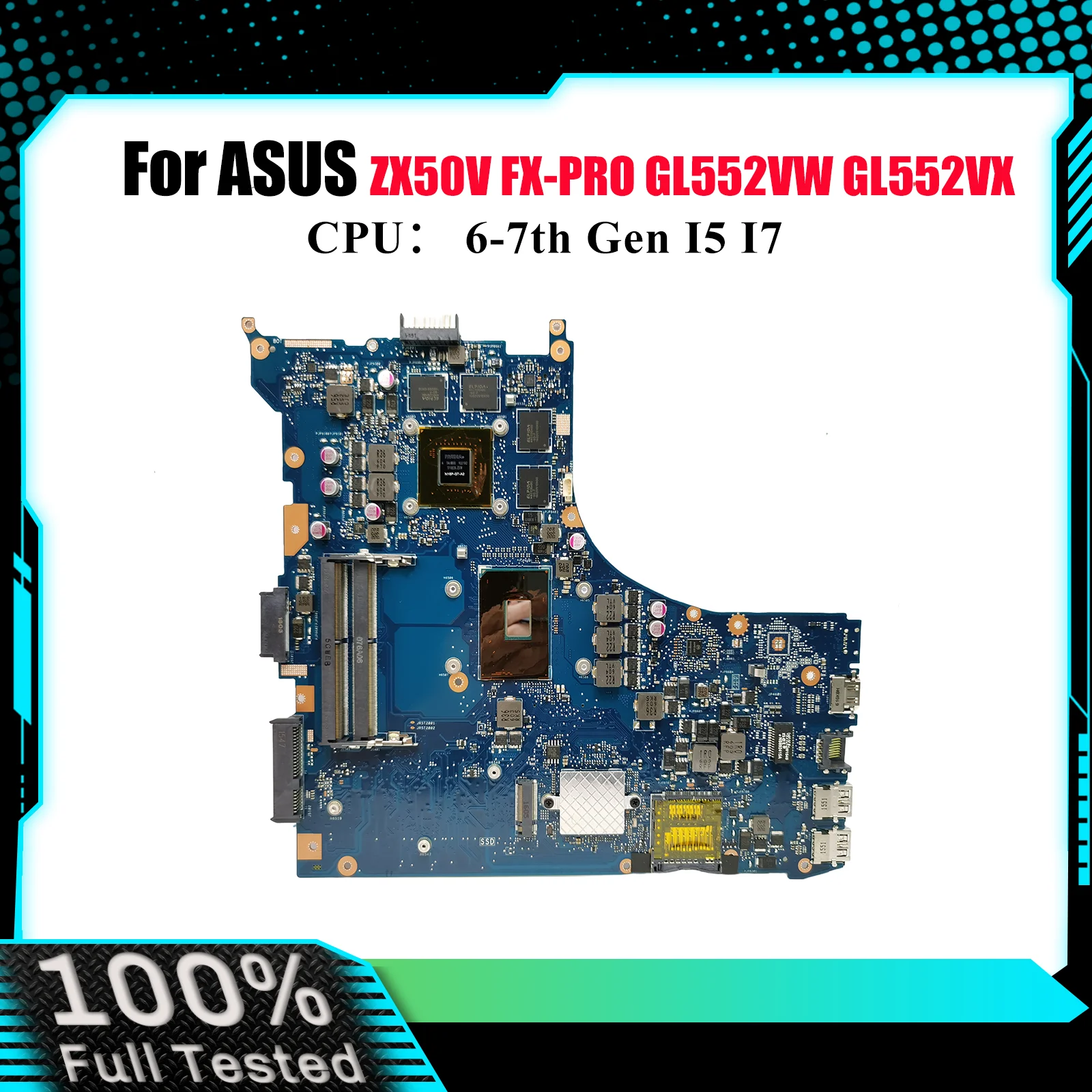 

GL552VX Материнская плата для ноутбука ASUS ROG FX-PRO GL552V ZX50V GL552VXK GL552VX Материнская плата для ноутбука с процессором I5 I7 100% тесты OK stk