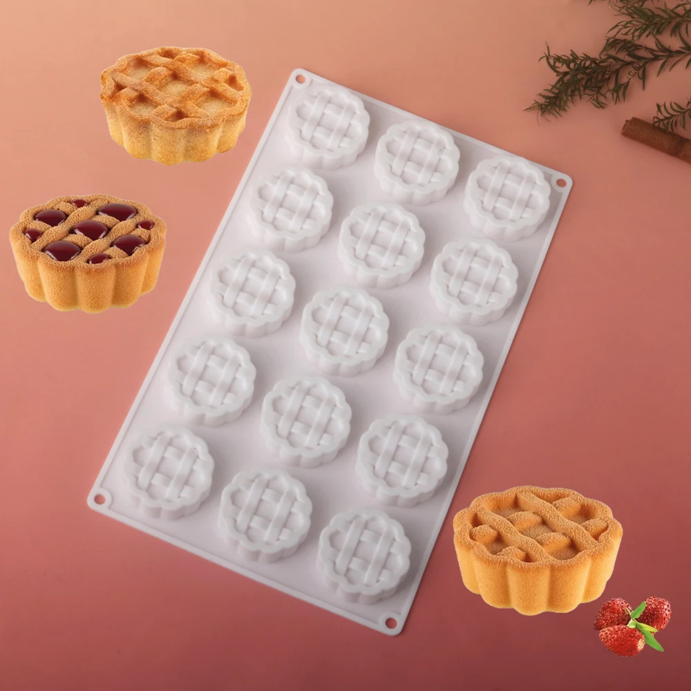 15-خلية دائرية تورتة قالب الكعكة الغذاء الصف سيليكون قالب الكعكة قالب الشوكولاته قالب البسكويت أدوات المطبخ الحلوى الخبز