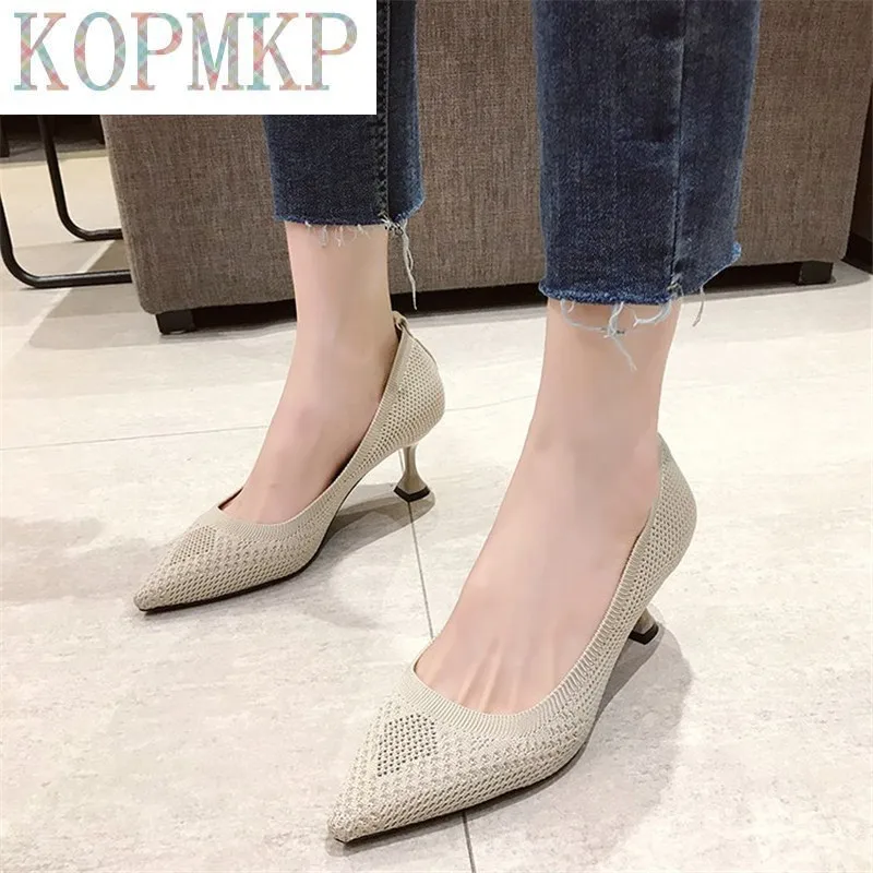 2022 Women Pumps Shoes Thin High Heels Sexy Pointed Toe Slip-on Wedding Party Brand Fashion Shoes Lady Wedding Shoes Size 35-40