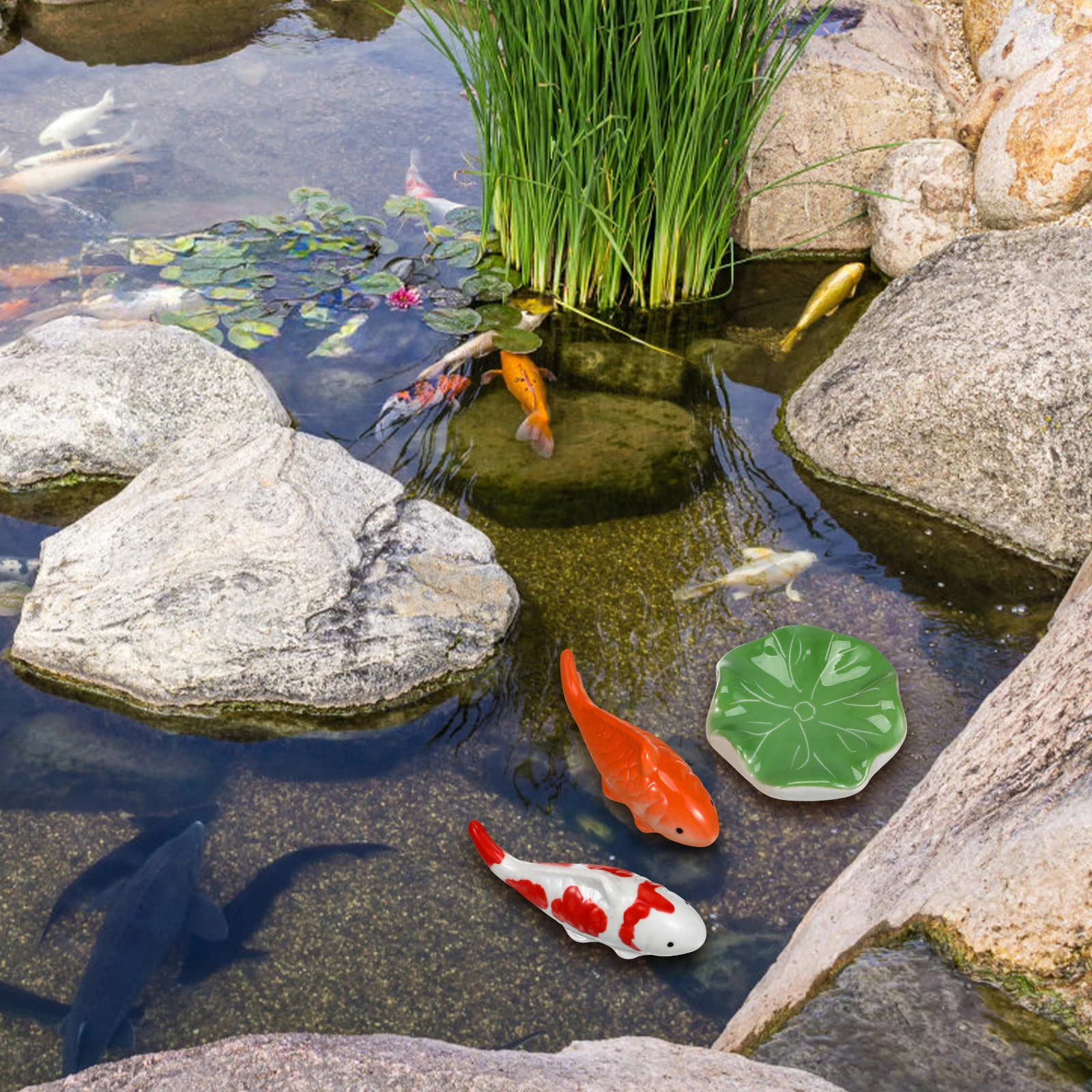 

3 Pcs Bubble Landscape Fish Statue Tank Decoration Ceramics Aquarium Decorations Aquatic