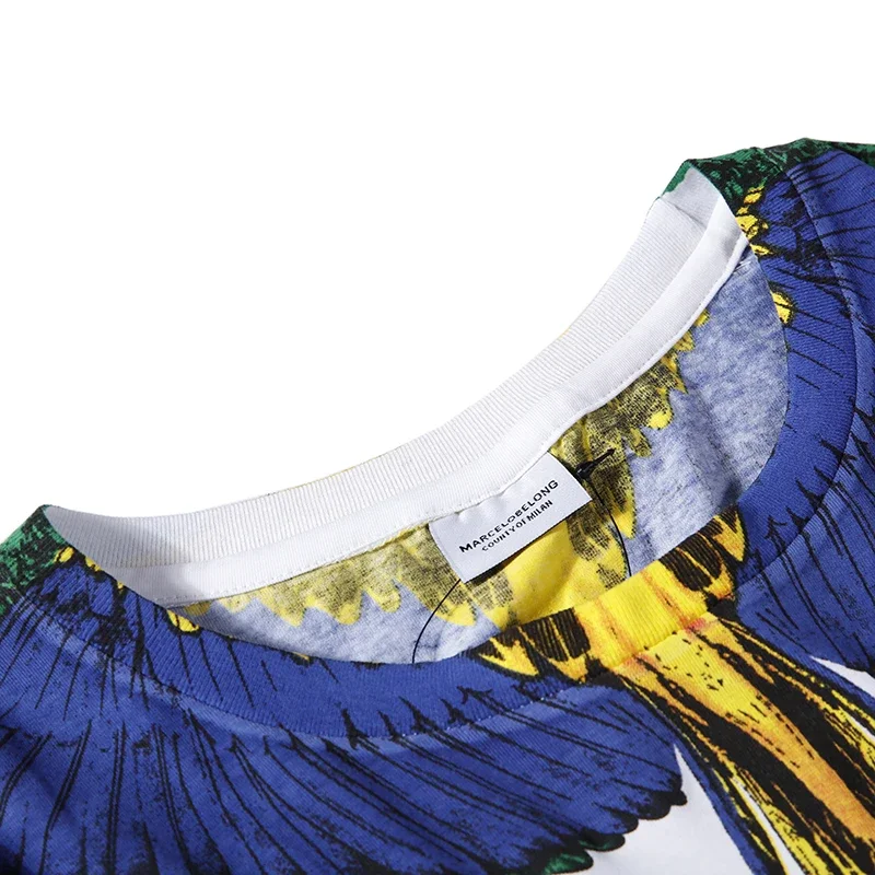 الأصلي الرجال النساء التجفيف السريع تي شيرت MARCELO BURLON MB العلامة التجارية أجنحة طباعة تي شيرت الرياضة عادية Y2K الشارع قصيرة الأكمام