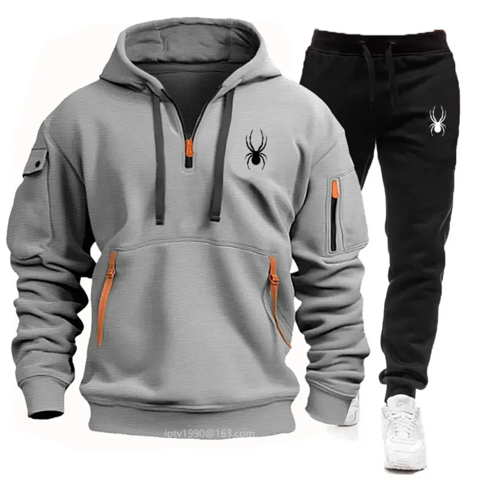 2025 New Brand Clothing Men's Spring And Fall Hot Men's Sets Hoodie Two Pieces Sets Casual Tracksuit Male Fitness Sportswear   5