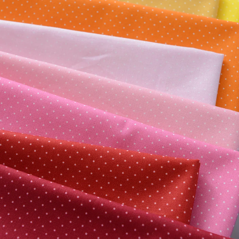 Small Polka Dots Kids Twill Cotton Fabric,Patchwork Cloth for DIY Sewing Quilting Fat Quarters Material